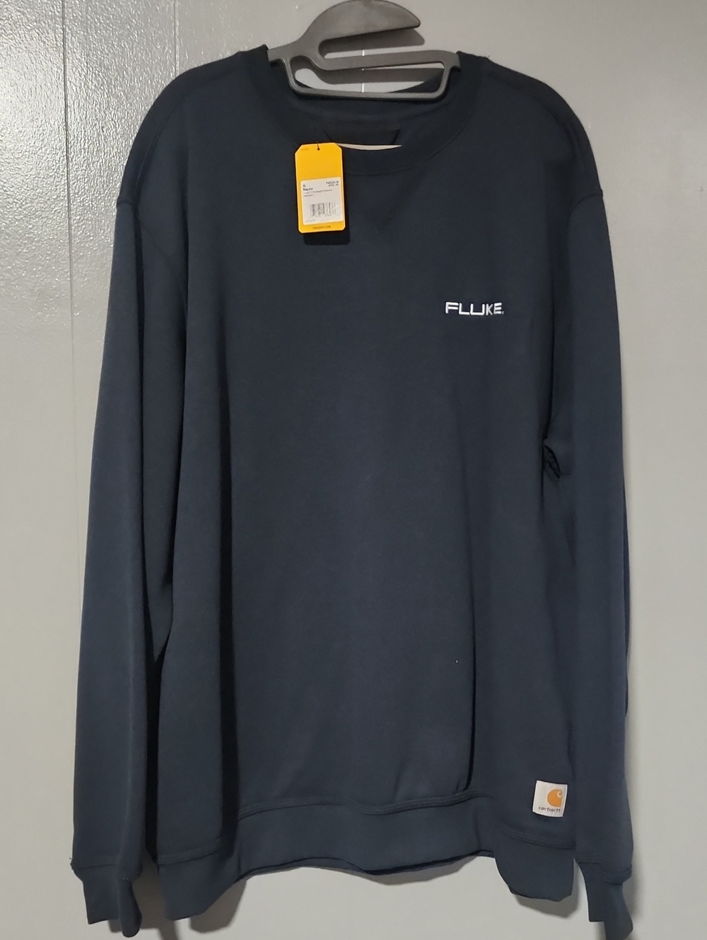 Fluke Navy Crewneck Sweatshirt with Chest Logo